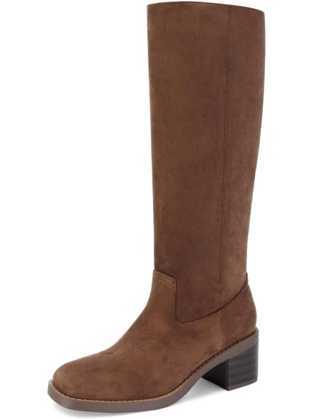 Stylish Women's Knee High Boots - Comfortable Square Toe, Block Heel, Wide Calf